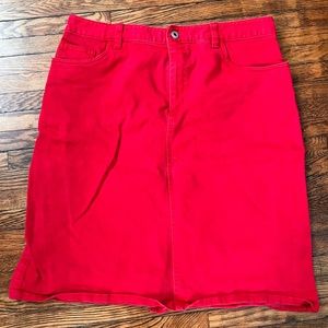 Vintage Northern Reflections Red Denim Skirt